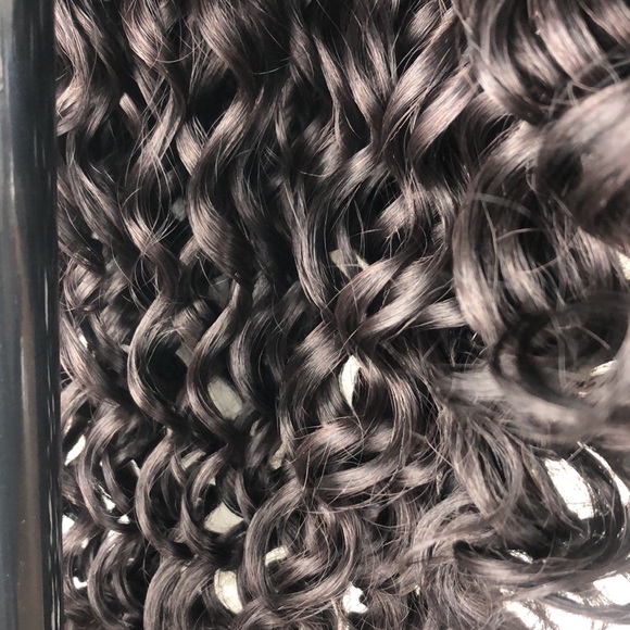 - 22” AME HUMAN BLEND Brown Curly LaceFront *NEW*